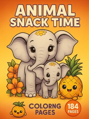 Animal & Snack Time &ndash; 184 Animals & Fruits Coloring Pages for Kids