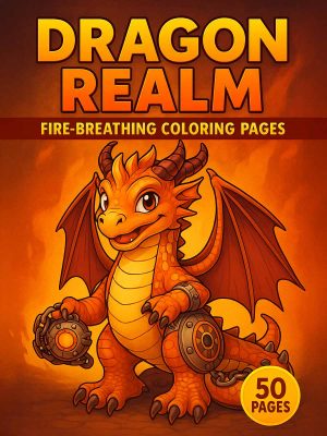 Dragon Realm &ndash; 50 Fire-Breathing Coloring Pages
