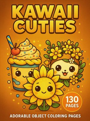 Kawaii Cuties &ndash; 130 Adorable Everyday Object Coloring Pages