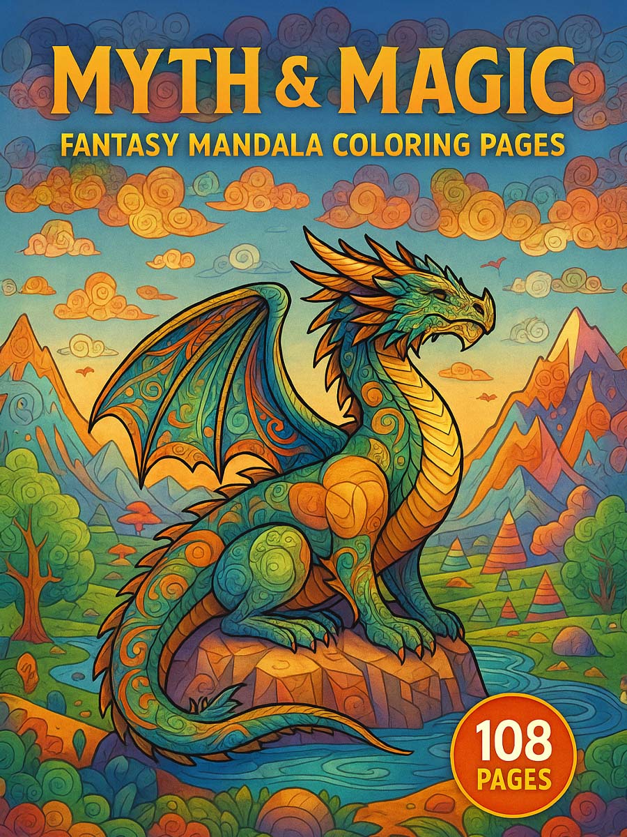 Myth & Magic – 108 Fantasy Mandala Coloring Pages